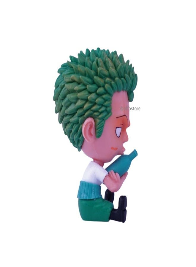 Offo One Piece Anime Zoro Sitting Miniature Action Figure| Lightweight and Attractive Durable Toy Figures for Home Decors Office Desk and Study Table - Image 4